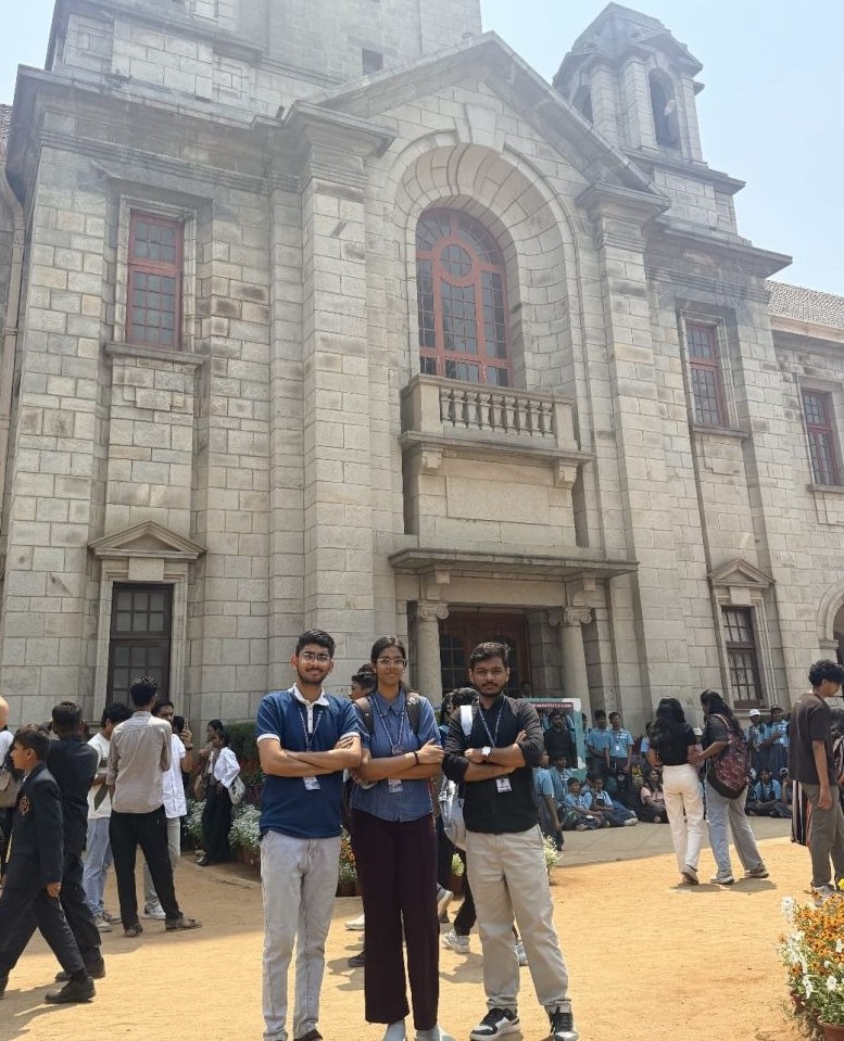 The team outside the venue at the start of an event