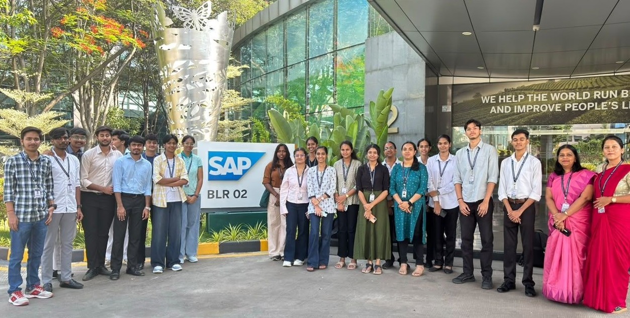 The group outside the SAP office during a visit